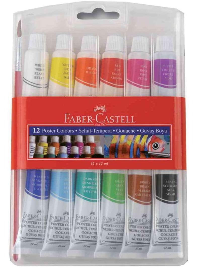 Faber-Castell-Gouache Colours Set of 12 Color 12ml - Image 1